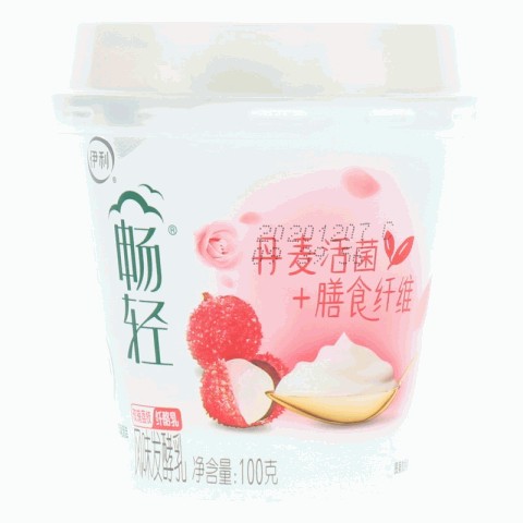 伊利畅轻玫瑰荔枝纤酪乳风味发酵乳