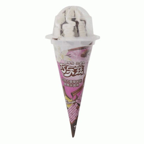 巧乐兹巧克力香草口味脆筒冰淇淋