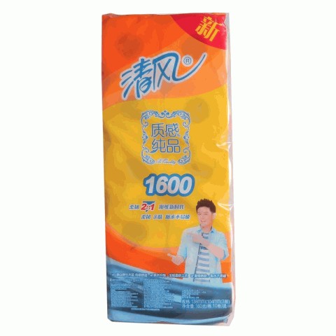 清风柔韧纯品三层卫生纸160克*10卷