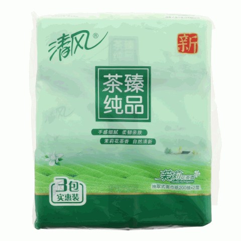 清风茶臻纯品茉莉花茶香软抽面纸
