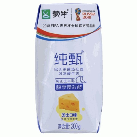 蒙牛纯甄巴氏杀菌热处理风味芝士口味酸牛奶