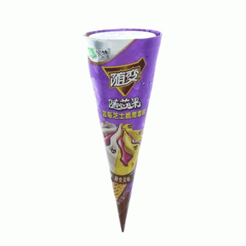 蒙牛随变蓝莓芝士脆筒雪糕