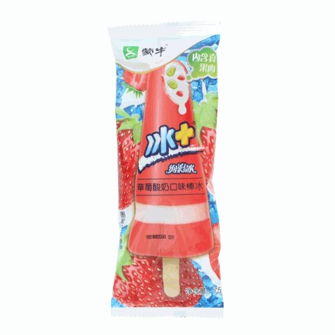 蒙牛冰 绚彩冰草莓酸奶口味棒冰