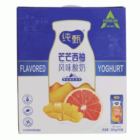 蒙牛纯甄果粒酪乳系列芒芒西柚风味酸奶