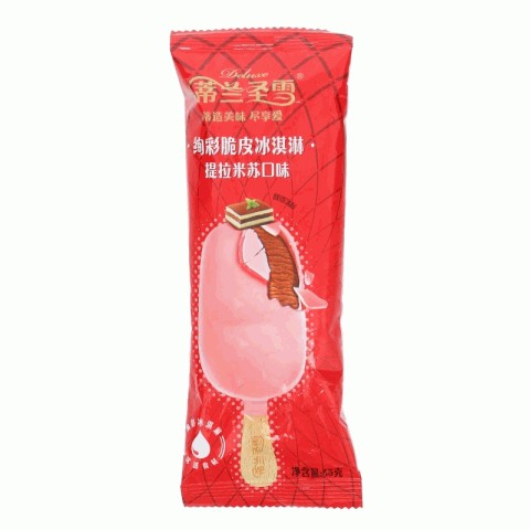 蒙牛蒂兰圣雪提拉米苏口味炫彩脆皮冰淇淋