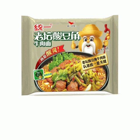统一老坛酸豆角牛肉面(单袋)