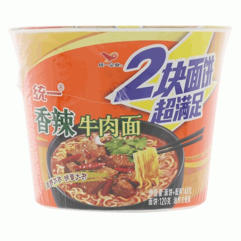 统一来一桶香辣牛肉面