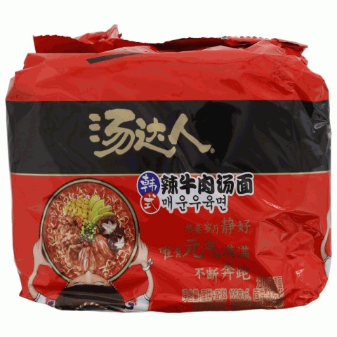 统一汤达人韩式辣牛肉汤面125克*5