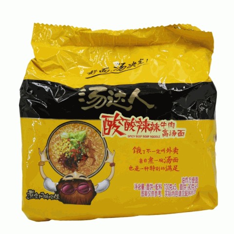 汤达人酸酸辣辣牛肉高汤面