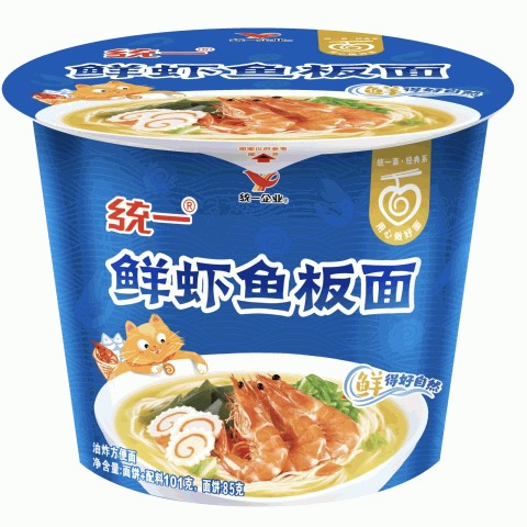 统一鲜虾鱼板面