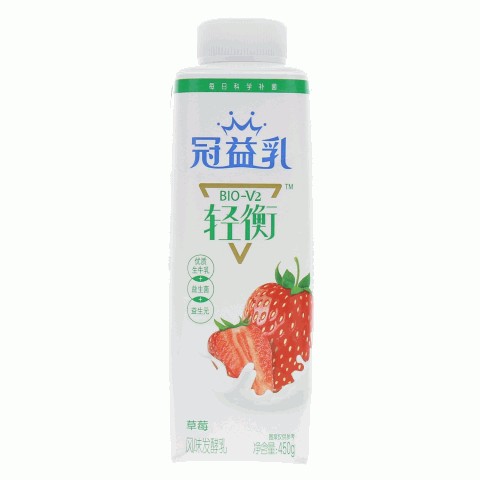 蒙牛BIO-V2轻衡冠益乳草莓风味发酵乳