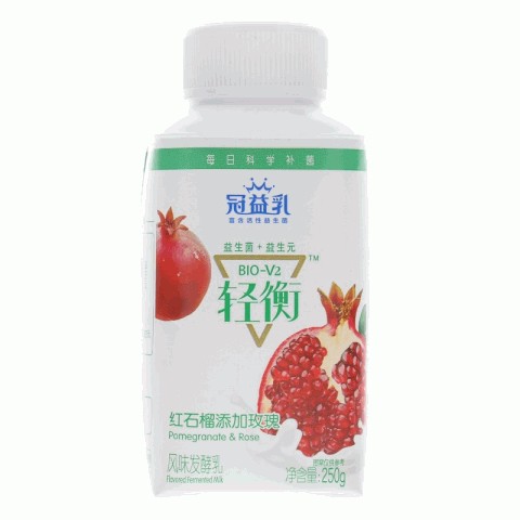 蒙牛BIO-V2红石榴添加玫瑰轻盈风味发酵乳