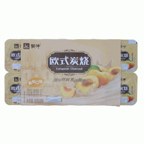 蒙牛欧式炭烧黄桃口味风味发酵乳