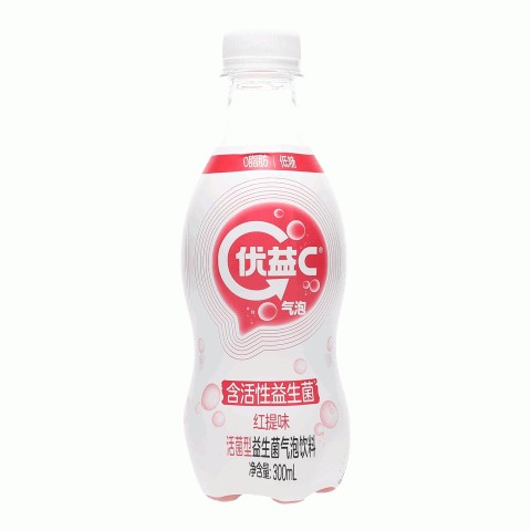 优益C红提味活菌型益生菌气泡饮料