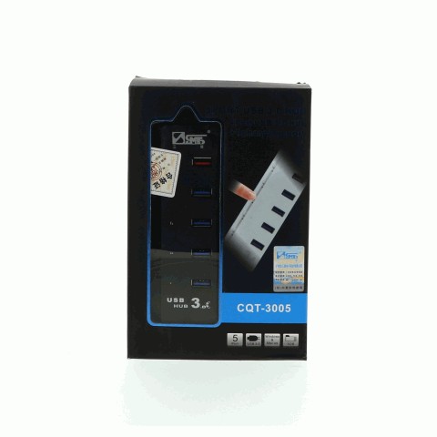 USB3.0分线器高速扩展usb集线器一拖五usb 3.0 hub 快速充电功能 黑色