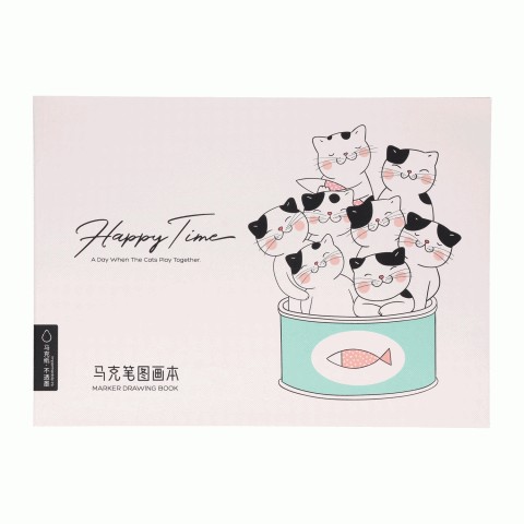枥木一品黑白猫咪A4-20入马克纸图画本